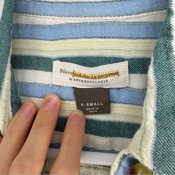 Anthropologie The Serena Surf Henley Blouse by Pilcro Size XS - Picture 4 of 7